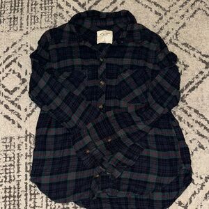 Abercrombie & Fitch Tartan Flannel Shirt - Green and Red, Christmas holiday